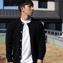 보스트핏 남자 도톰한 라운드 가디건 니트