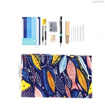 드로잉 일러스트 케이스 보관 전문 28/38pcs 나무 스케치 연필 세트 4H-14B 챠콜 키트 가방 학생 회화 아트