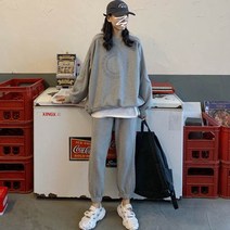 가바바 여성 겨울 트레이닝복세트 엄청 편하게 입을수 있는 귀여운 힙합 스타일 라운드넥 투피스 긴팔트레이닝복세트 G40774