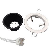 White Round Recessed Ceiling Downlight Base Holder 50Mm Mr6/gu0 Deep Light Source Anti Glare Spotlig, 01 NO Bulb, 02 A MR16