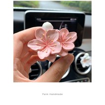 YAPOGI차량용 방향제 송풍구꽂이 꽃모양 석고 방향제, 울금향, 가드니아오일