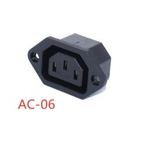 AC 전원 소켓 오순절 로커 스위치 3 핀 빨간색 LED 250V 10A 퓨즈 암수 인렛 플러그 커넥터 2 홀 마운, 09 AC-06