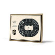 YouTheFan NHL 피츠버그 펭귄스 5겹 스타디움 뷰 3D 월 아트 - PPG 페인트 아레나 43.2 x 33cm(17 13인치) 브라운, Vegas Golden Knights