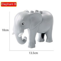 Big Size Animal Building Blocks Compatible Lego Duplo Accessories Figures Block Lion Panda DIY Brick, Elephant B