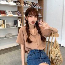 오피스 퍼프 면접 봄여름 블라우스 이미지 데일리룩 단추 아사면 사랑스런 날씬해보이는 물결