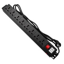 멀티탭 1U PDU 8 콘센트 금속 전원 스트립 서지 보호기 250V 10A 2500W 19 인치 서버 랙에 대 한 긴 연장, 01 Black_01 Universal, 01 Tabletop Socket