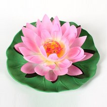 [로이스] 태국 직수입 물에 뜨는 장식용 연꽃 지름 10cm 인테리어 소형 조화 9색상 중 택, 핑크