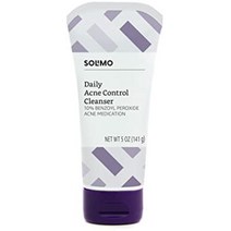 amazon 브랜드 - solimo 데일리 여드름 컨트롤 클렌저 최대 강도 10 벤조일 퍼옥사이드 여드름 치료제 5온스, 5fl oz3팩