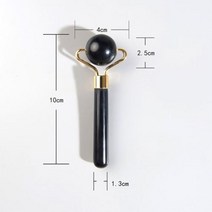 천연 비취 롤러 마사지 페이스 마이크로니들 롤러 페이셜 스킨 케어 스파 침술 마사지 뷰티 도구 드롭쉬핑 도매, Black Round Head