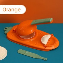 가정용만두만들기 제조기틀기계 2-in-1 효율적인 만두 제조기 수동 반죽 압착기 래퍼 금형 압착 도구, 01 Orange