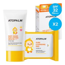 아토팜 1+1 이지워시 선로션 60ml (SPF32 PA+++)+클렌징패드 30매