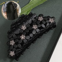 반머리묶음 긴머리 헤어핀 집게핀 플라워 큐빅장식 머리 예쁘게 묶기 꽃삔