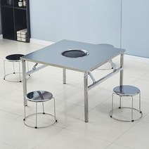 불판 구멍 뚫린 오픈형 테이블 숯불 고기 구이 식당 캠핑 야장 야외 포장마차 업소용 상업용 영업용, 80사이즈-높이60