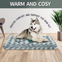 Furrybaby겨울용 매우 따뜻한 개 매트 두꺼운 소파 소형견대형견용 고양이 깊은 수면용 푹신한 침대 이동식 세척 가능한 애완 동물, light grey+S(60x45x10CM)
