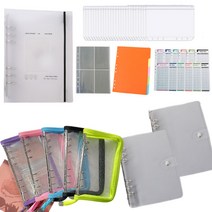 맨사템 6공 현금 저축 포카 포토카드 바인더 다이어리 앨범, 저축형, 스트랩PP커버 투명