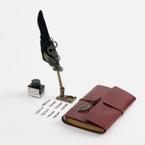 엔틱 깃털 만년필 펜촉 노트 잉크 딥펜 선물세트 캘리, 상품선택, 세트