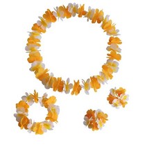 할로윈 가랜드 Leis 하와이안 목걸이 팔찌 Hula 댄스 화환 인공 꽃 넥 루프 Luau 파티 의상 액세서리, [01] No. 01