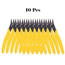 와이어 스트리퍼 Diy 전자 대각선 펜치 3d 프린터 부품 multitool 희망찬 클램프 사이드 커팅 니퍼 와이어 커터 가위 손 도구, 10개 노란색