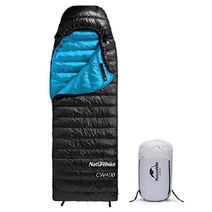 성인용 Naturehike 초경량 구스 다운 침낭, 대형-86.6 x33.5in, 블랙-750FP