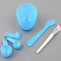 모델링팩도구 계량컵 스파출라 고무 주걱 붓 세트, 색상, 노랑색