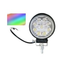 대성부품 LED RGB 작업등 안개등 12V 24V 992 싸이키 써치등 라이트 화물차 변환 경광등 경고등 스트로보 파박이 겸용 27W 9발 원형 2WAY 9구 특장차 덤프 렉카 트레일러