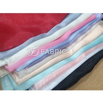 패브릭제이 대폭 크리스탈 무지 노방 한복 오간자 원단 32종 FJ-128, 노랑