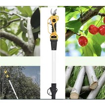 전동가위 가지치기 전지가위 높은가지 대추나무 나무, 리튬 배터리 가위 +90cm 연장 막대