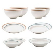 쓰임 레트로 라인 2인 홈세트 10p, 빈티지블루, 공기 2p + 대접 2p + 찬기 소 2p + 찬기 중 + 원형접시 소 2p + 원형접시 중