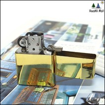 취사도구 세련된 원터치 오픈 금장 메탈 라이터 등산