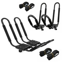 1 쌍 카약 지붕 랙 카누 보트 서핑 보드 탑 마운트 액세서리 자동차 SUV 트럭 크로스바, [03] Black  2 pairs