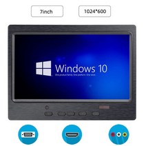 서브모니터 초경량 포터블 휴대용 미니 모니터 7 인치 터치 스크린 1024x600 ips lcd 보안 hdmi vga av 산업용 용량 성 자동차, 터치스크린 없음
