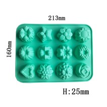 약과틀 꽃 장미 모양 실리콘 곰팡이 케이크 DIY 장식 초콜릿 3D 금형 도구 비누 캔디 푸딩 베이킹, [02] 06green