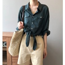 드레스허그 버킷 리본 매듭 블라우스