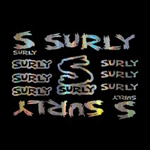 Surly 자전거 프레임 데칼 개 공장 스티커 그래픽 접착제, 10 다크 그레이