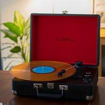 턴테이블 블루투스 스피커 레코드 레트로 감성 LP 플레이어, 마노 블랙