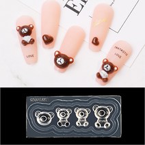 3D 네일 리본 하트 파츠 몰드 12종, 7, 1세트