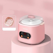 멀티 전기 느린 쿠커 가정용 세라믹 물 스튜 냄비 음식 죽 아침 수프 보일러 220V 1L, 찜통이 있는 피