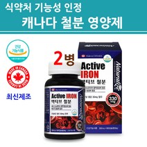 식약처인증 철분제 철분 영양제 임산부 여성 수유부 임신준비 성장기 청소년 어린이 부모님 남성 여성 고함량 단일 아이론 보충제 캡슐 IRON 캐나다 직수입 정품 직구 추천, NLN 2022 6월 재입고 -2병