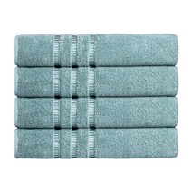 COTTONIA 욕실 그레이 타월 클리어런스 프라임 벌크 그레이 비치 타월 생일 남성 아빠용 100% 면 타월 4개 세트 68.6 x 137.2cm(27 x 54인치) 아이언 그레, 4 Pieces Bath Towel_Sage Green