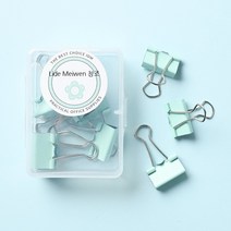 1+5입덕미문 창마카롱 스몰 사이즈 긴꼬리핀 금속표 집게제비집게 사무용품 장정, 민트 그린