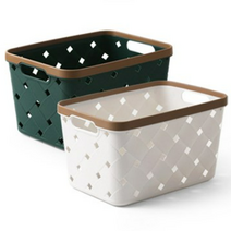 수납 정리 손잡이 소품 정리함 파티션 바구니 멀티 물빠짐 방수 바스켓 블럭형, 바스켓 3호 화이트 1p