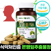 은행잎추출물 혈액순환제 60정 식약청인정 혈액순환개선제 은행잎 플러스 혈행개선 고함량 정제 추천 징코 효능, 2개