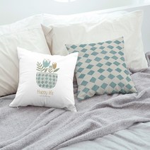 상상후 침대 쇼파 카페 인테리어 소품 사각 패브릭 포인트 쿠션커버 45x45 메리베인 그린