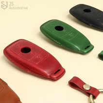 JS automotive 벤츠 EQC 전기차 소가죽키케이스 수제 키홀더 지갑 흠집방지 풀커버 버클 장식 악세사리, 브라운 한개