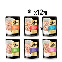 쉬바 주식파우치 70g 고양이 파우치 간식, 참치와 게맛살, 12개