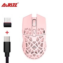 Ajazz i339Pro 16000DPI 무선 게임용 마우스 경량 PixArt PMW3338 칩 드라이버 6 가지 색상 2.4G LED 조정 충전식, 핑크 Mouse