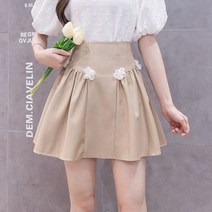 청치마 스커트 화이트 페미닌한 꽃장식 하객룩 치마 미니 빅사이즈 항아리 패딩 플레어 데님 고무줄 고방 핫핑크 랩 흑 블랙 여름
