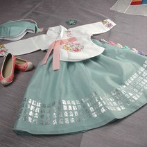 [럭셔리한복] 59.은비당의옥색(여) _ 아동한복 여아한복 돌한복 유아 아이한복 물실크원단 당의저고리