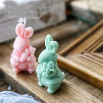 토끼초 생일 초 소품 현관문이벤트 양초 만들기용 귀여운 당근 토끼 금형 아로마 테라피 석고 베이킹 장식, 한개옵션0
