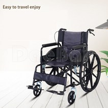 대박 경량 휠체어 수동 접이식 휴대용 환자용 노인용 병원용 장애인 가정용, 1개, 일체형 옐로우